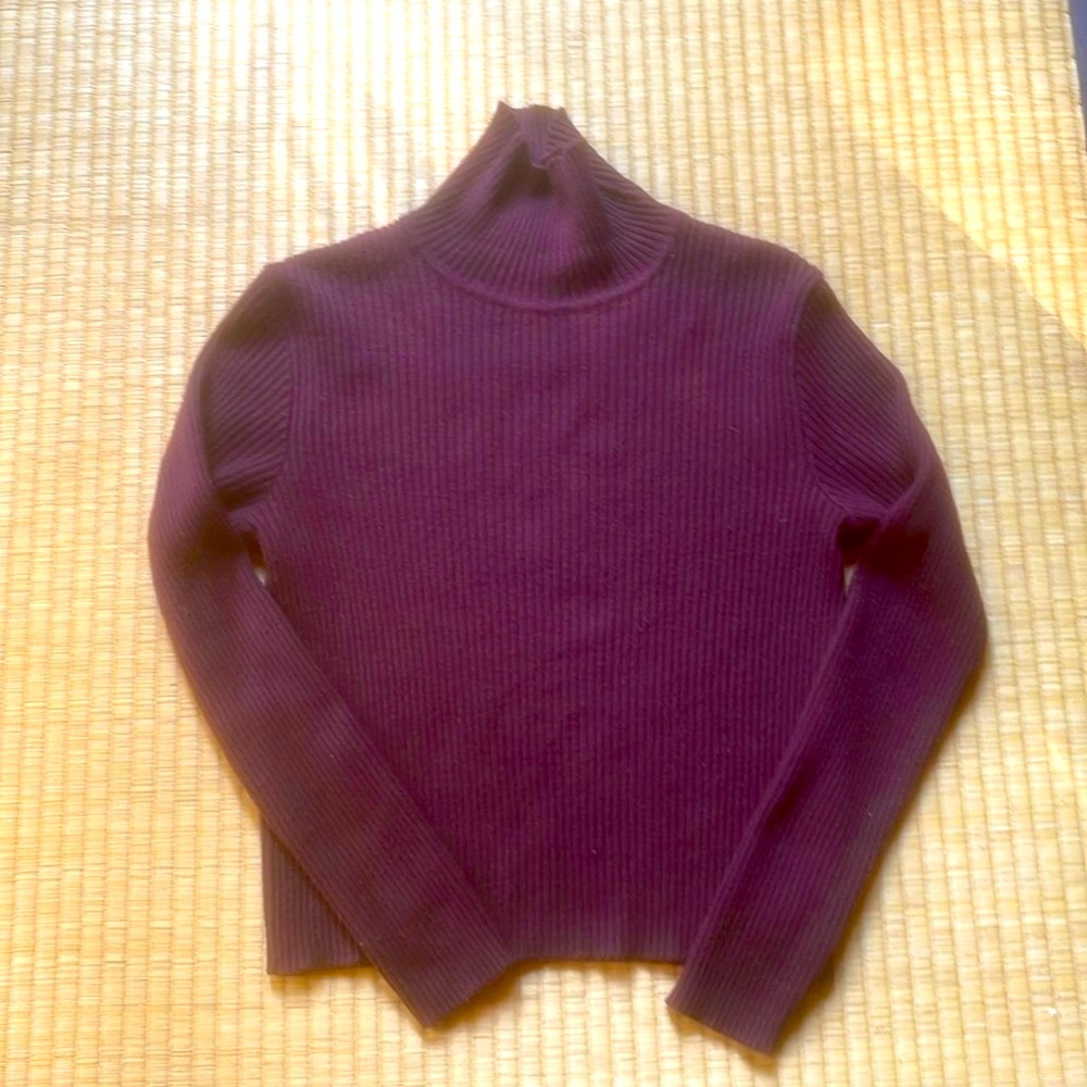 Burgundy wool turtleneck sweater